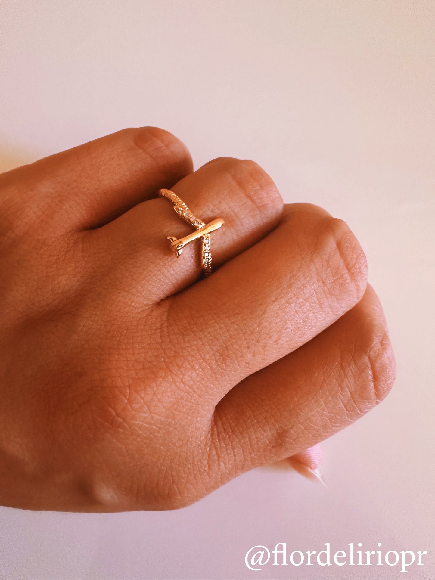 Zircons gold airplane ring