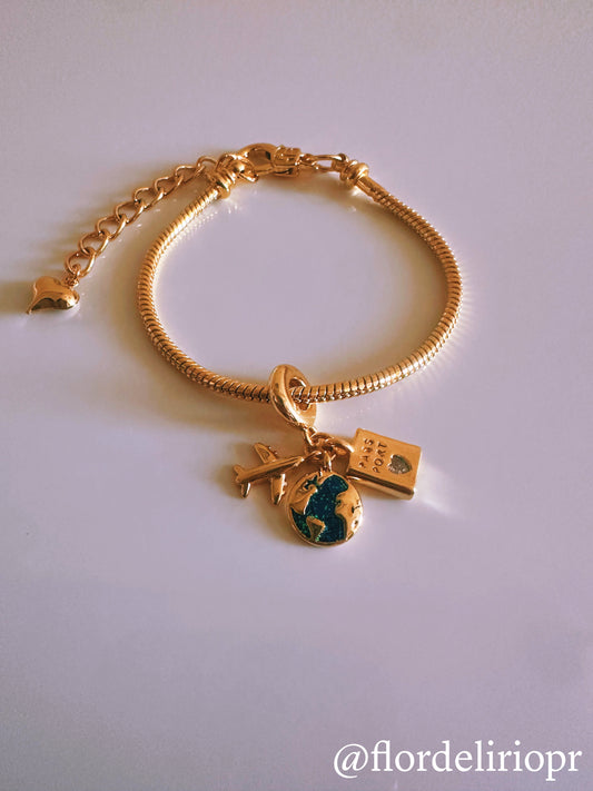 Blue world travel lover bracelet