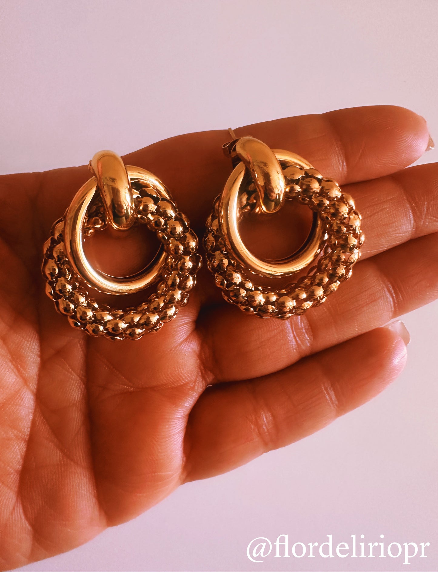 Gold roped earrings