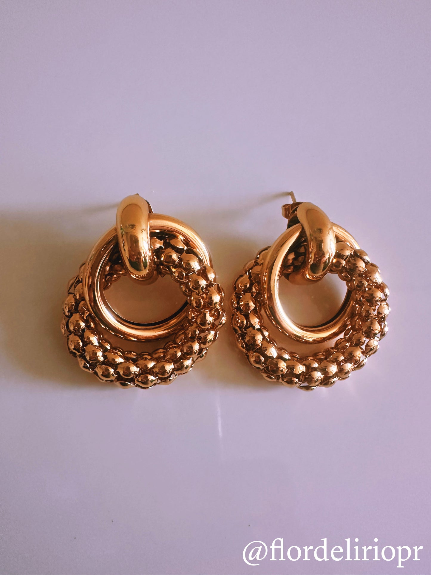 Gold roped earrings