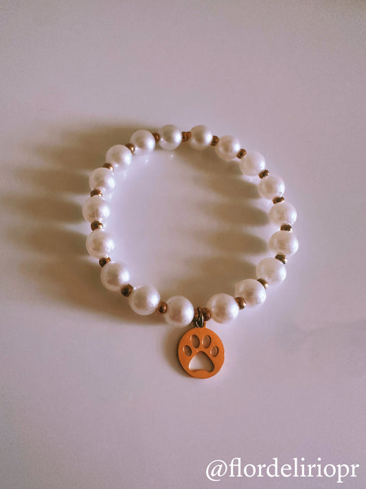 Pearls and paw bracelets