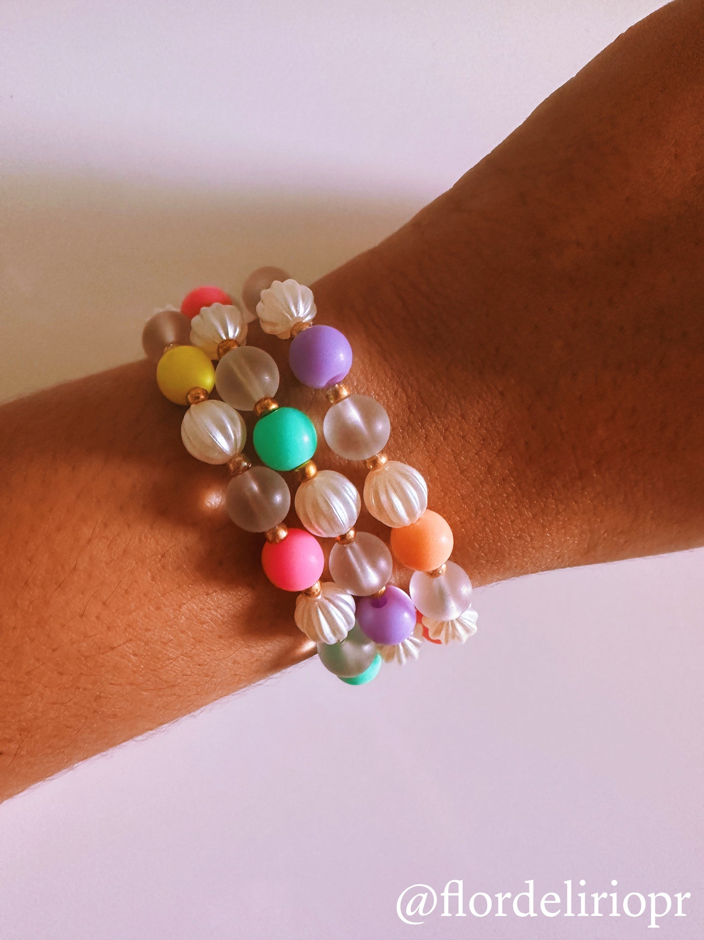 Pastel beads and pearls (set of 3)