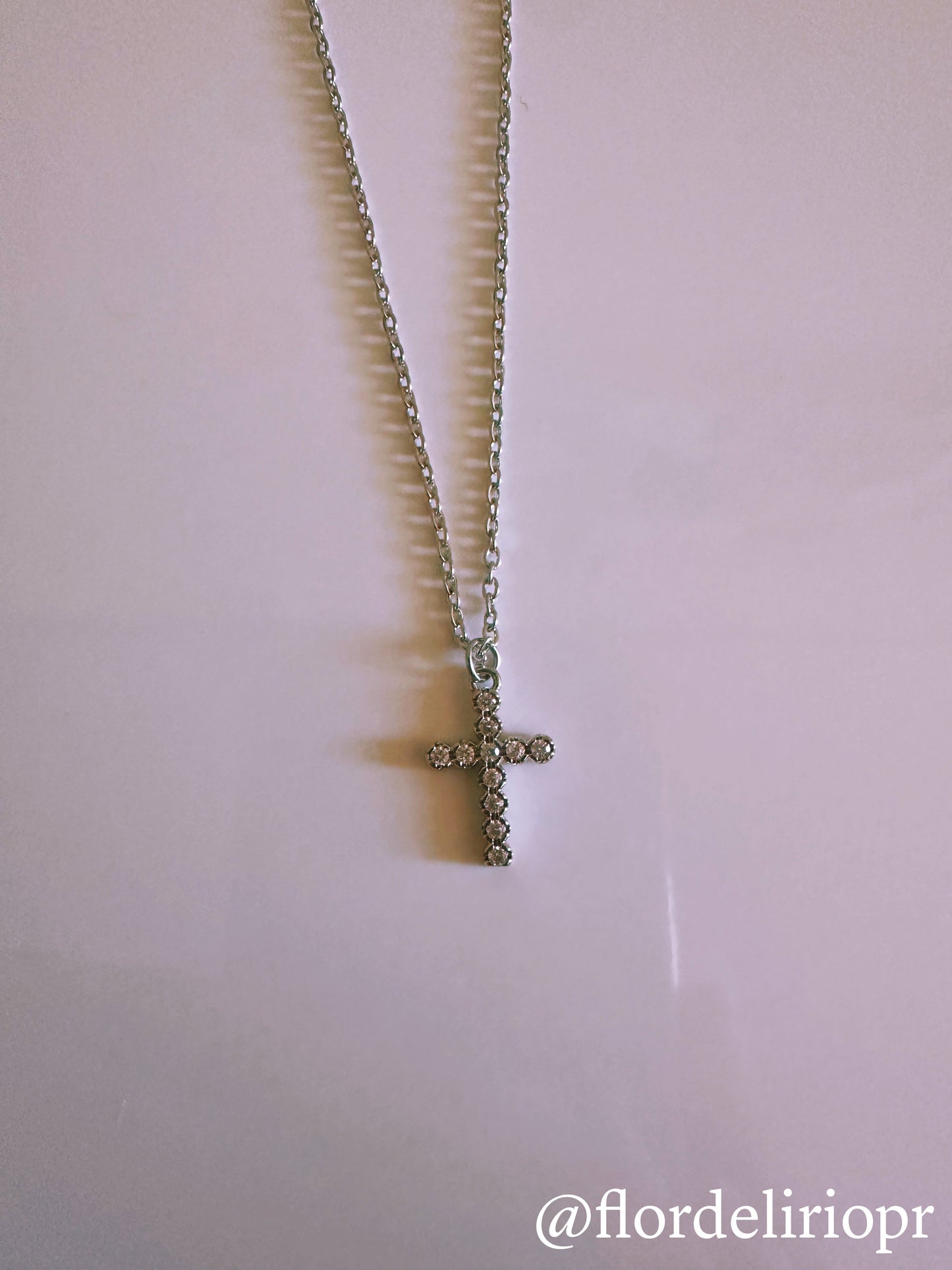Zircons cross necklace