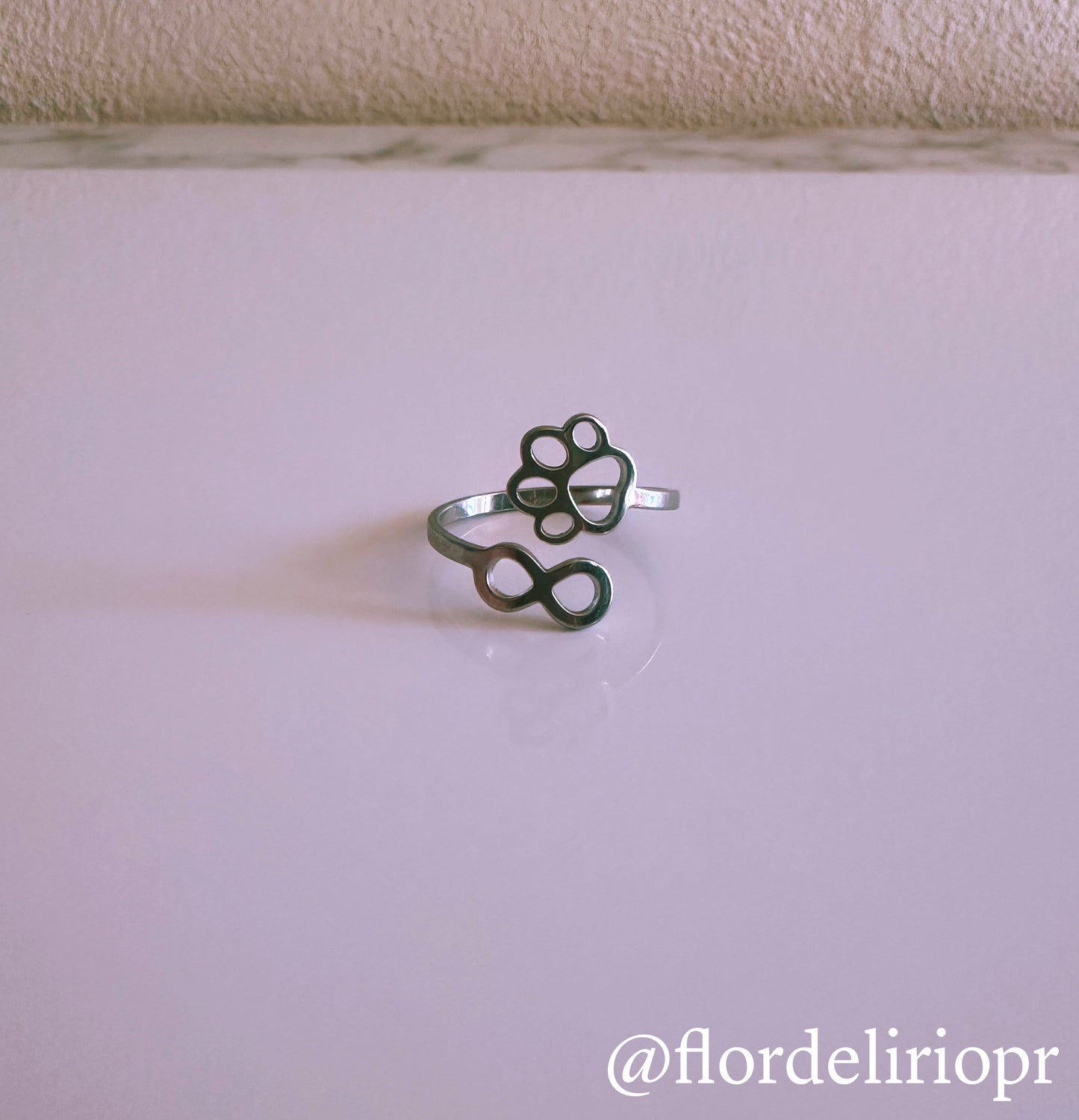 Infinity paw adjustable ring