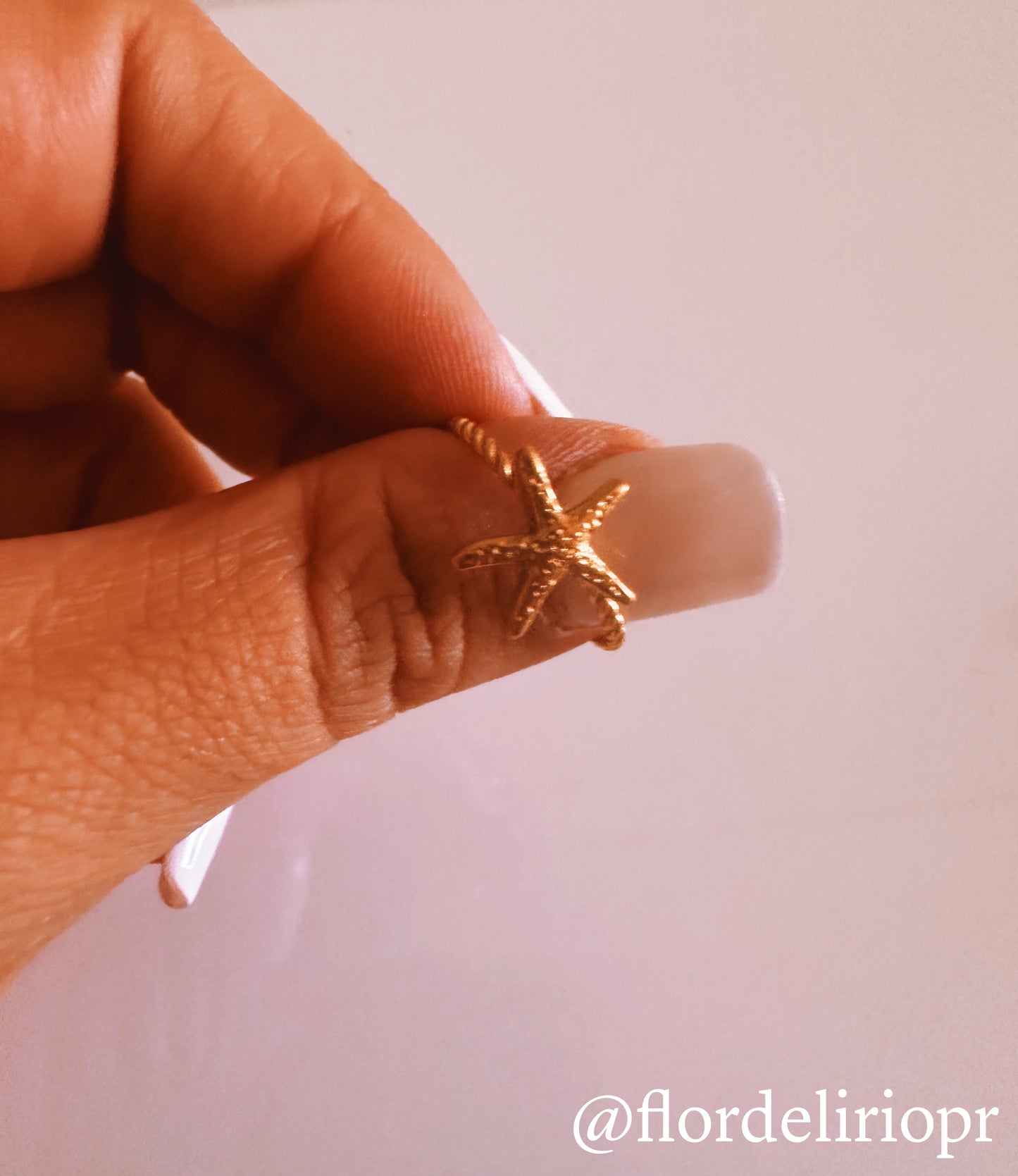 Gold starfish ring