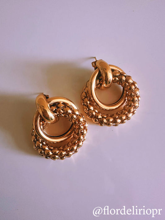 Gold roped earrings