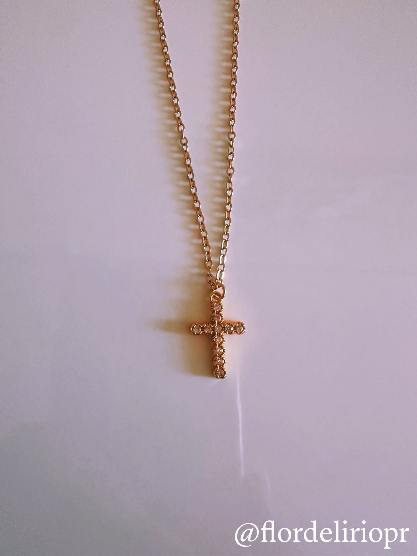 Zircons cross necklace
