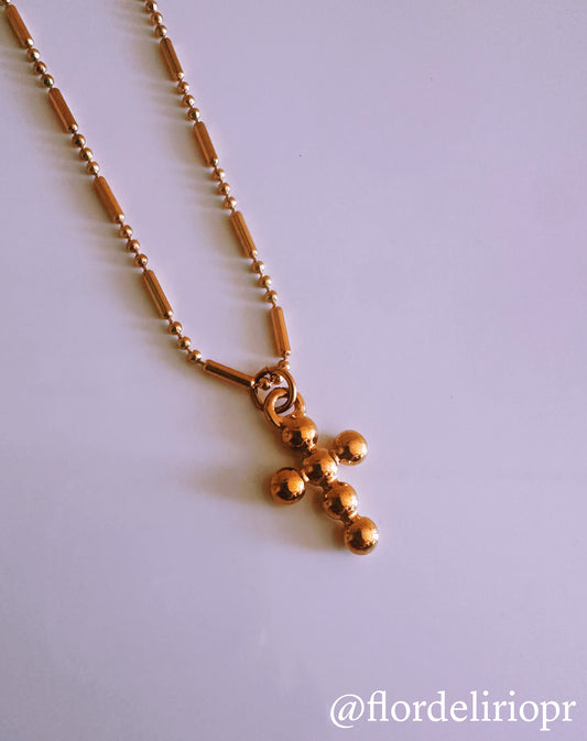 Bubble cross necklace