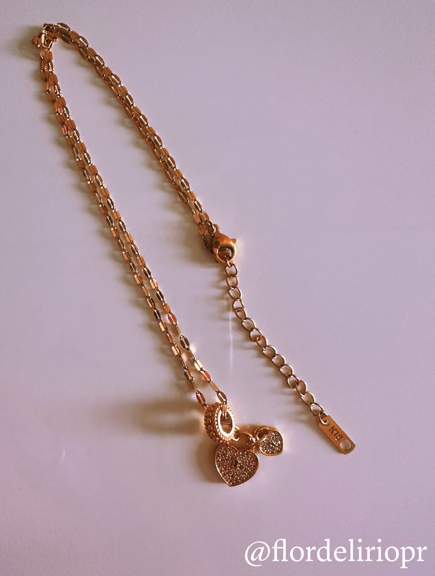 Zircons hearts necklace