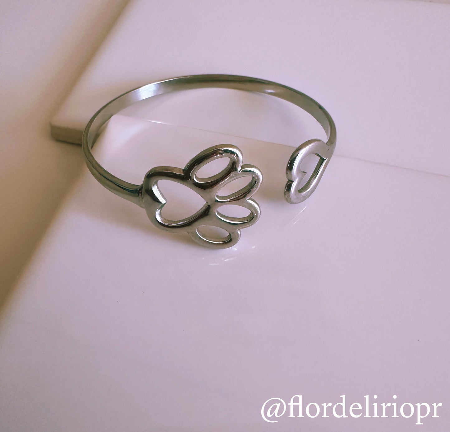 Paw and heart bangle