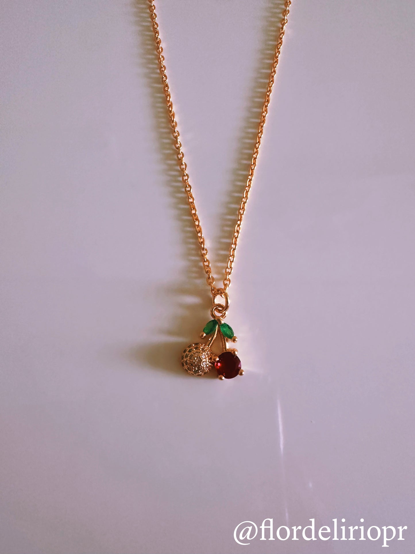 Zircons cherry necklace
