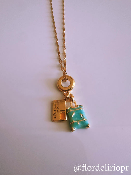 Nice trip baby blue baggage necklace