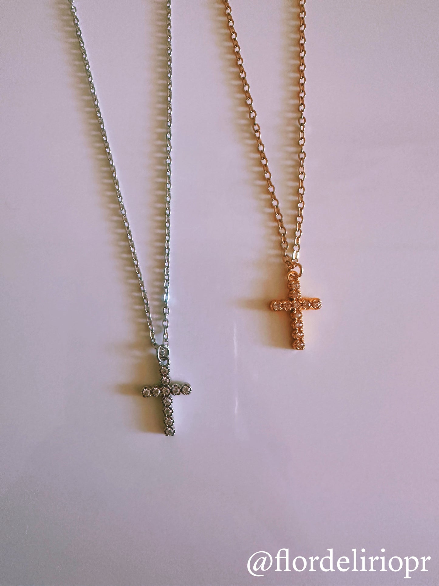 Zircons cross necklace