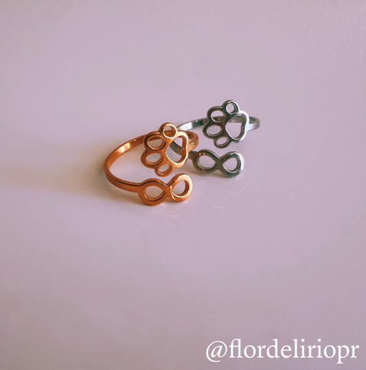 Infinity paw adjustable ring