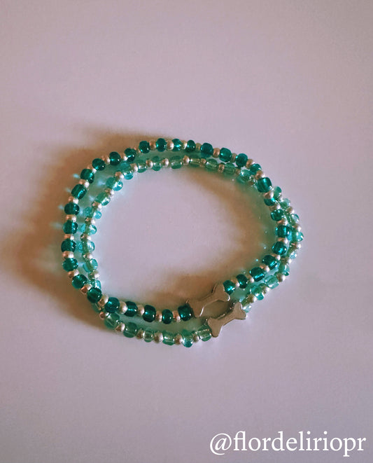 Silver dog bone bracelet