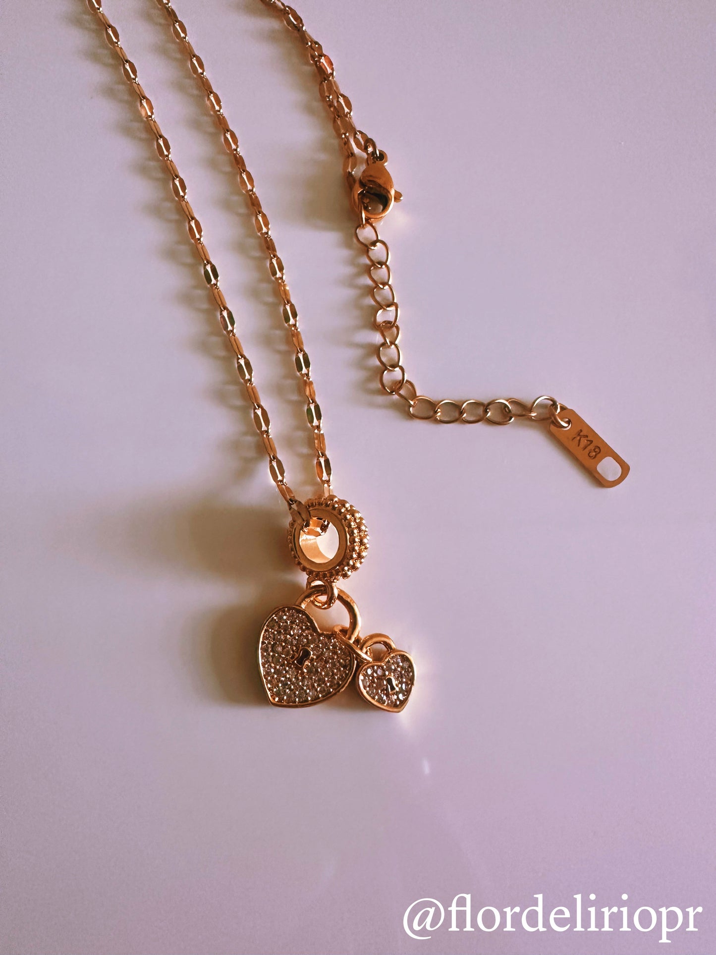 Zircons hearts necklace