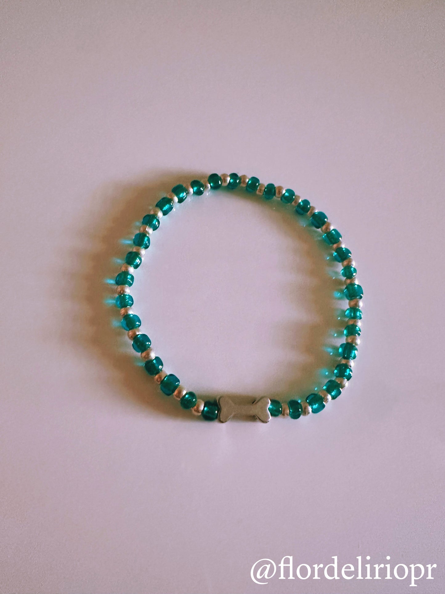 Silver dog bone bracelet