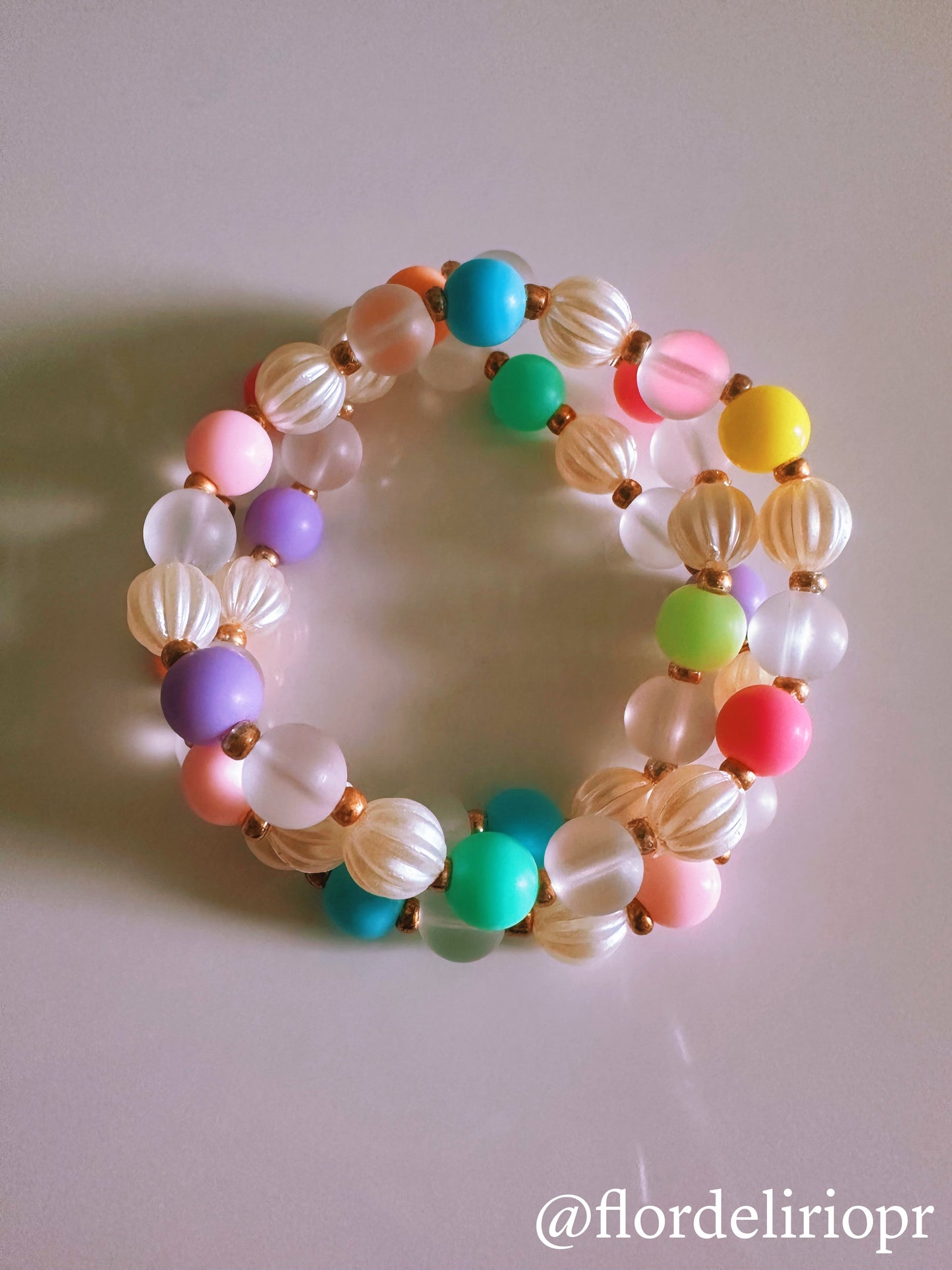 Pastel beads and pearls (set of 3)