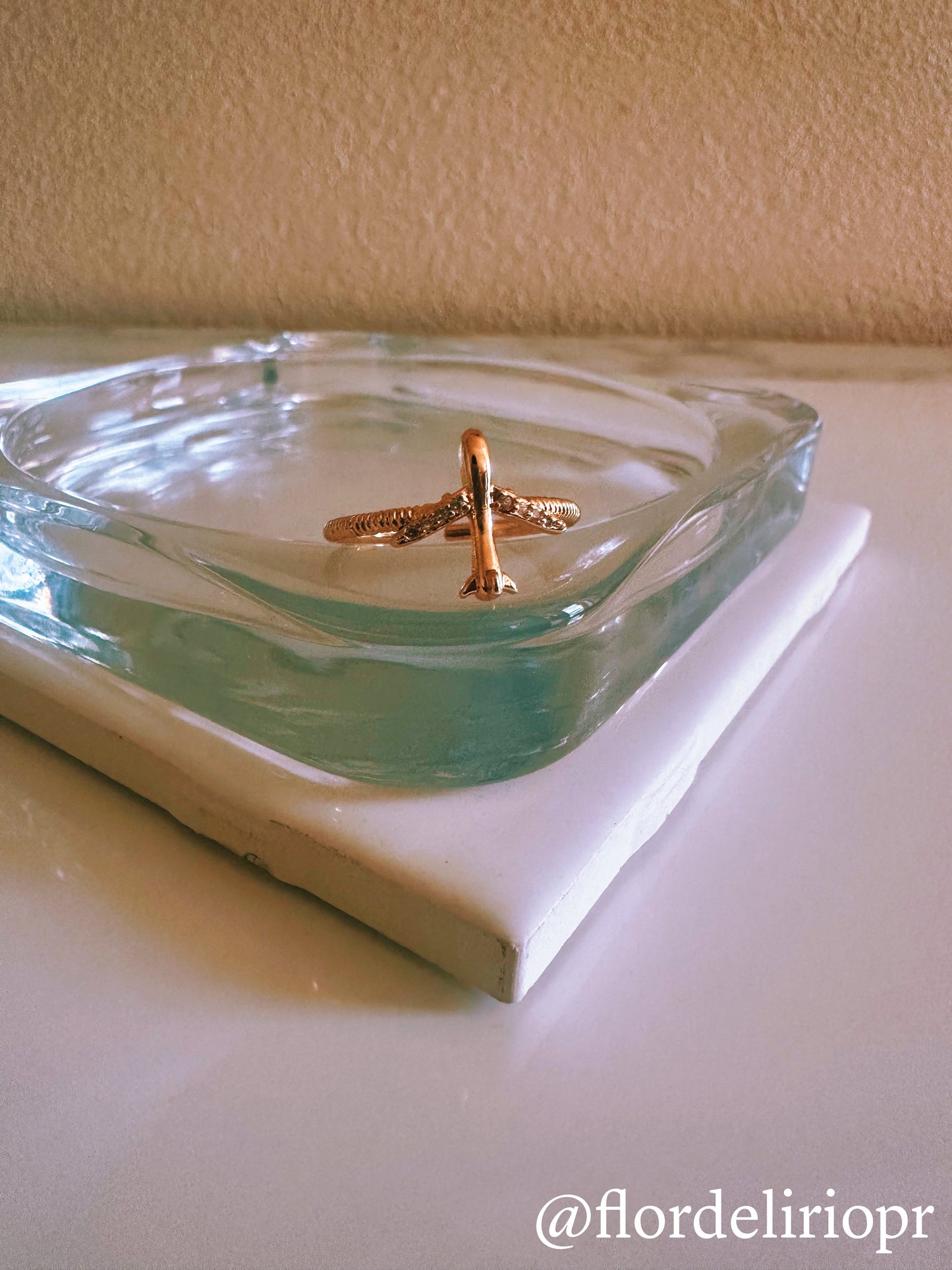 Zircons gold airplane ring