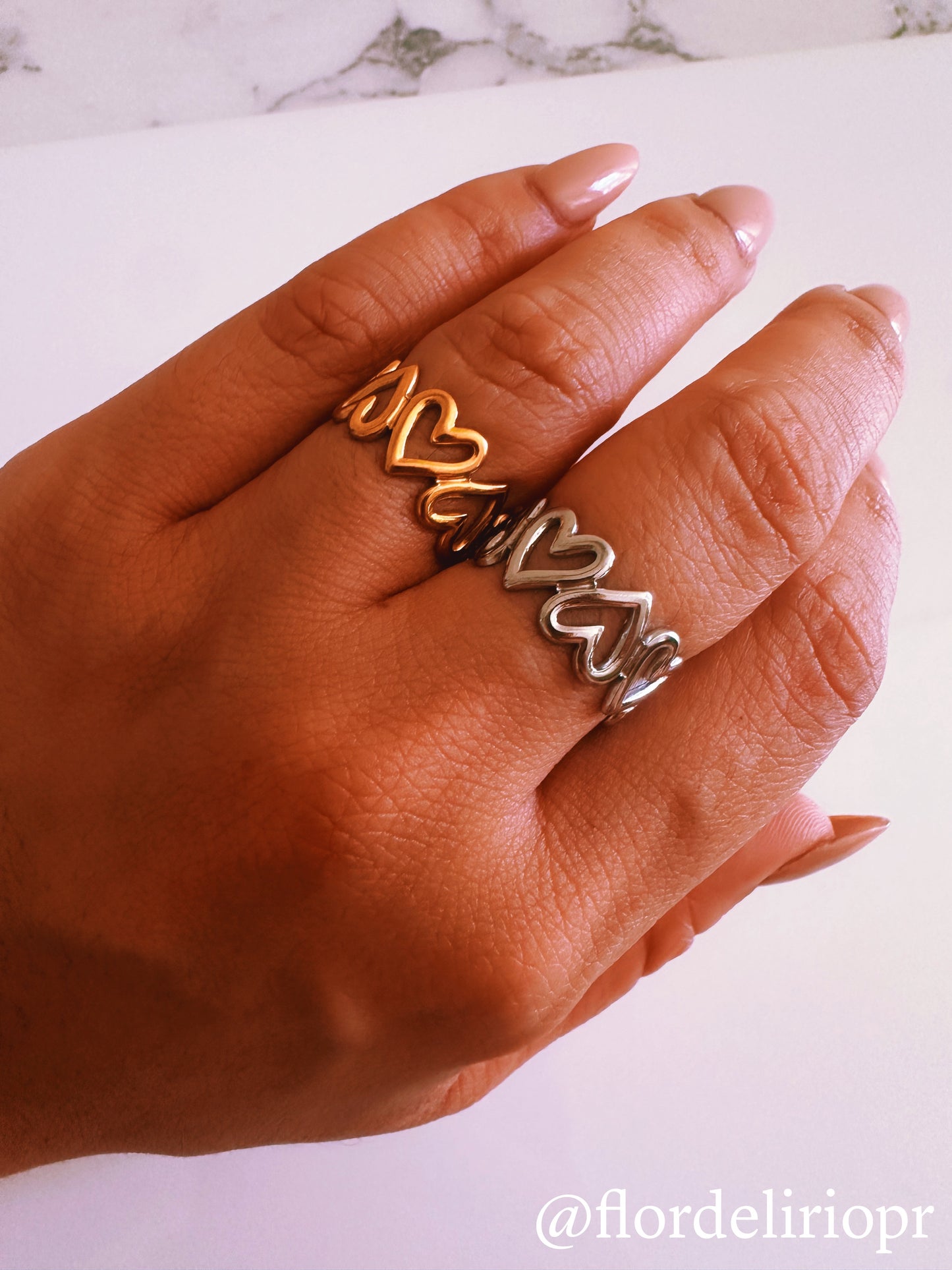 Vintage hearts ring