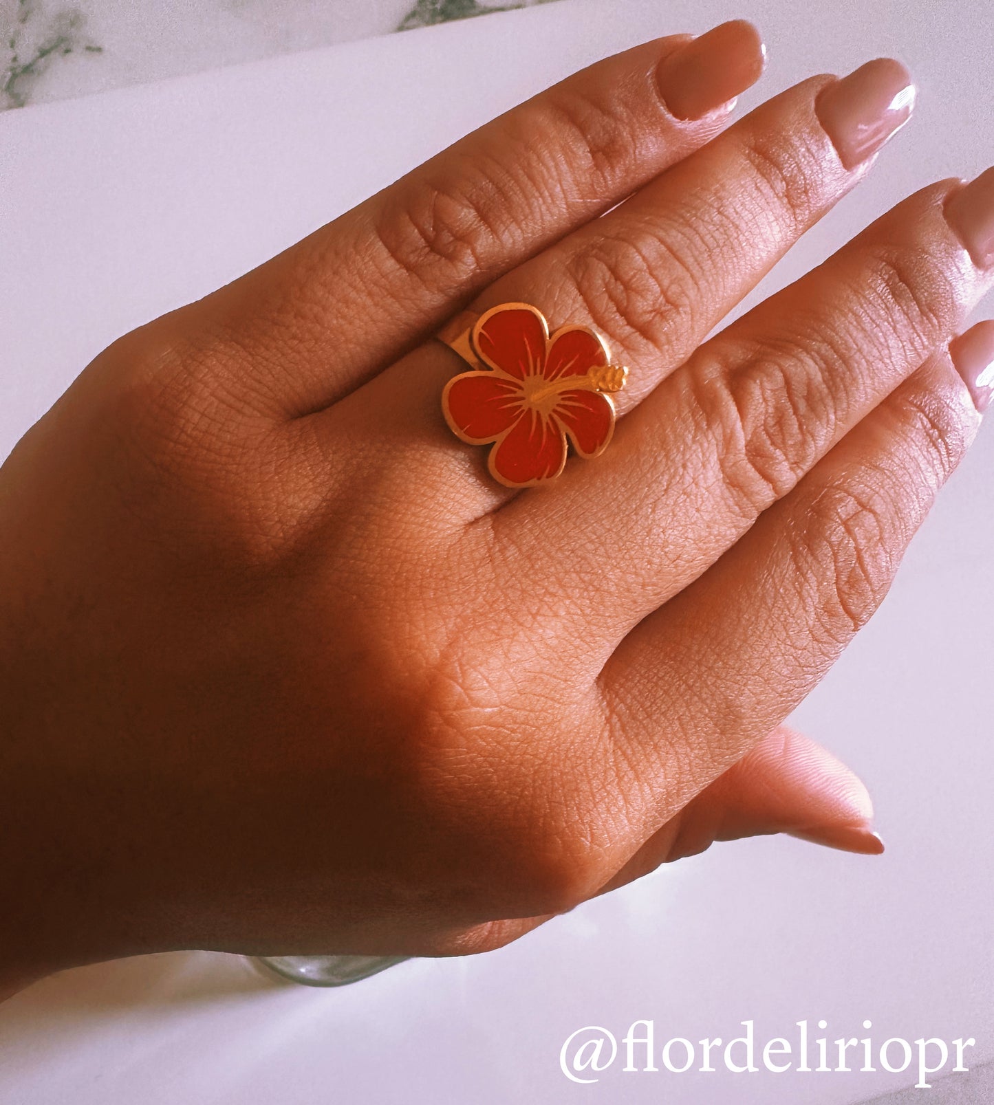 Red Flor de Maga ring