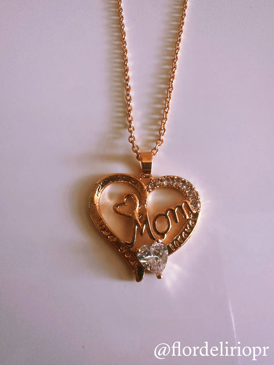 I love you mom gold necklace