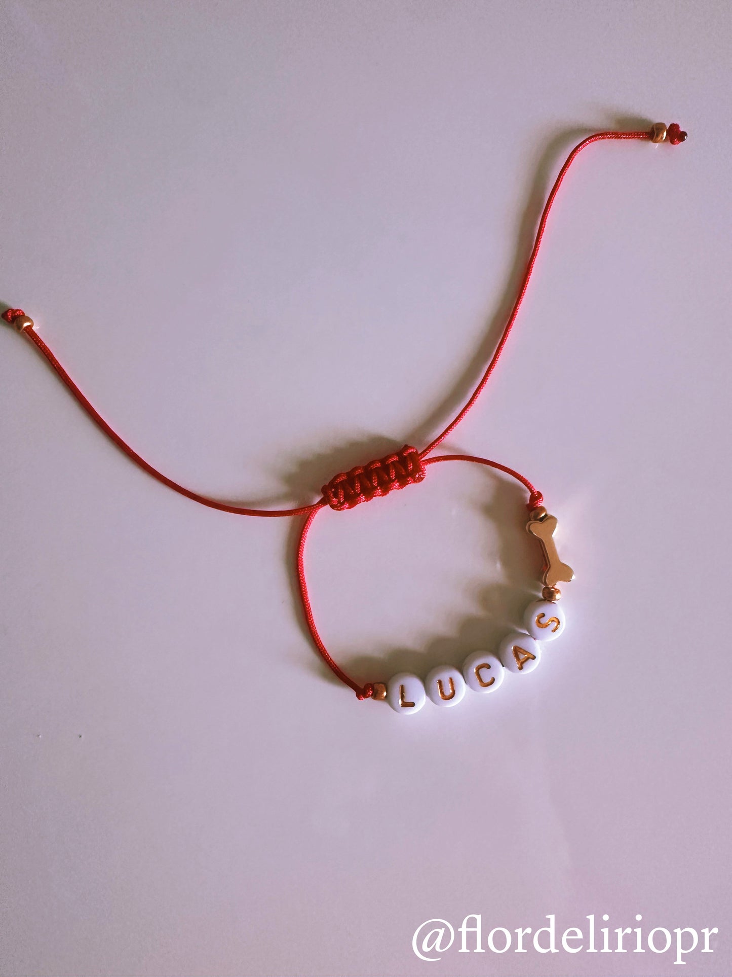 Gold bone pet name bracelet