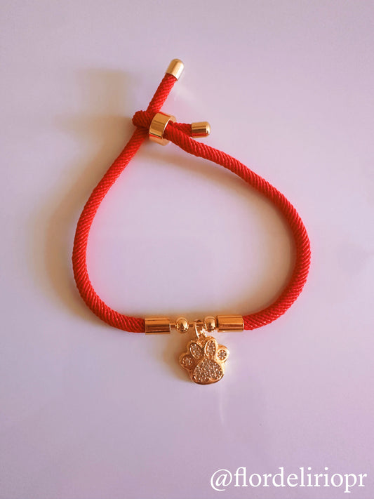 Zircon paw red bracelet
