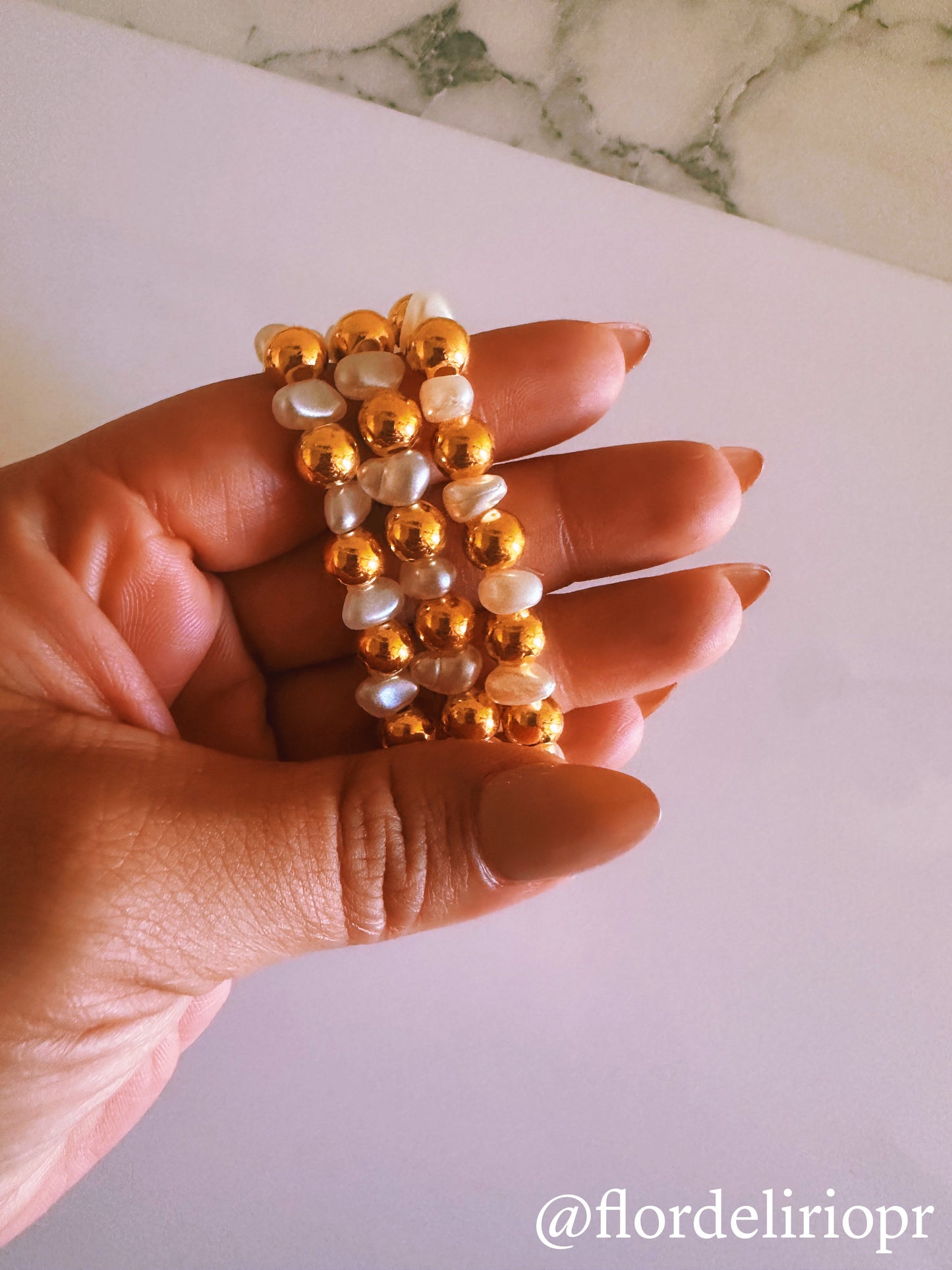 Pearls and gold obsession bracelet