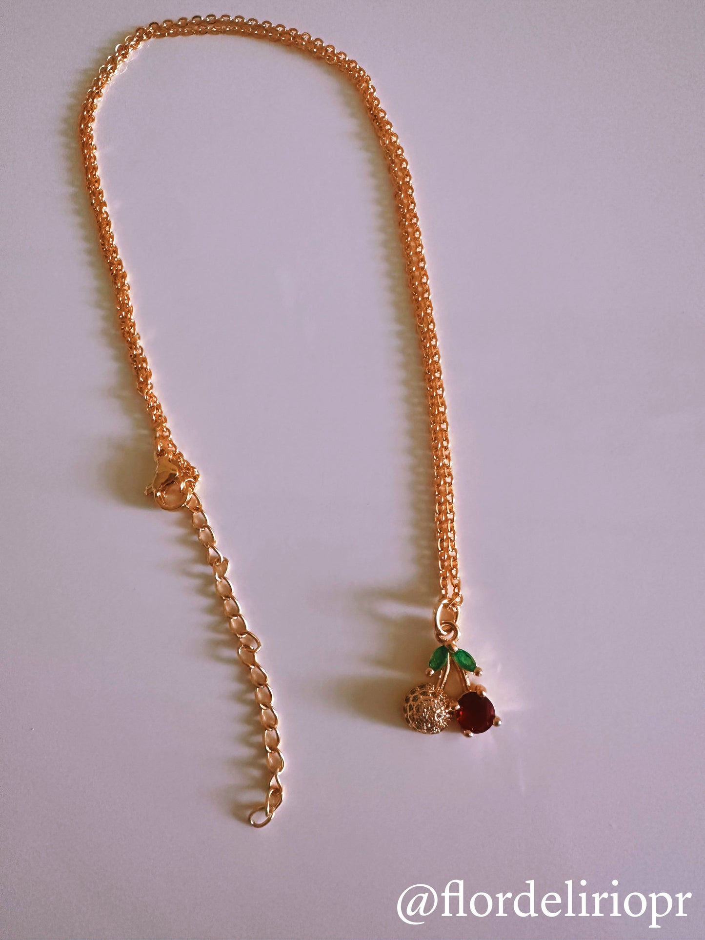 Zircons cherry necklace
