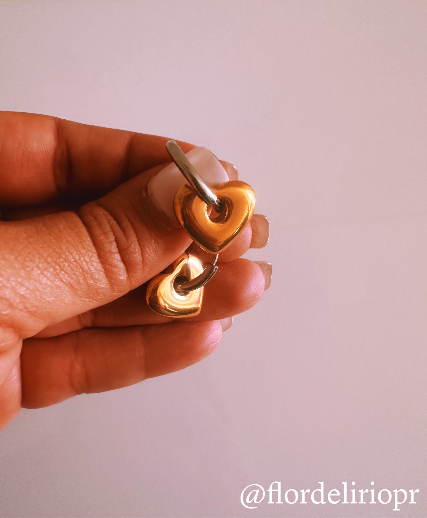 Two tones heart hoops