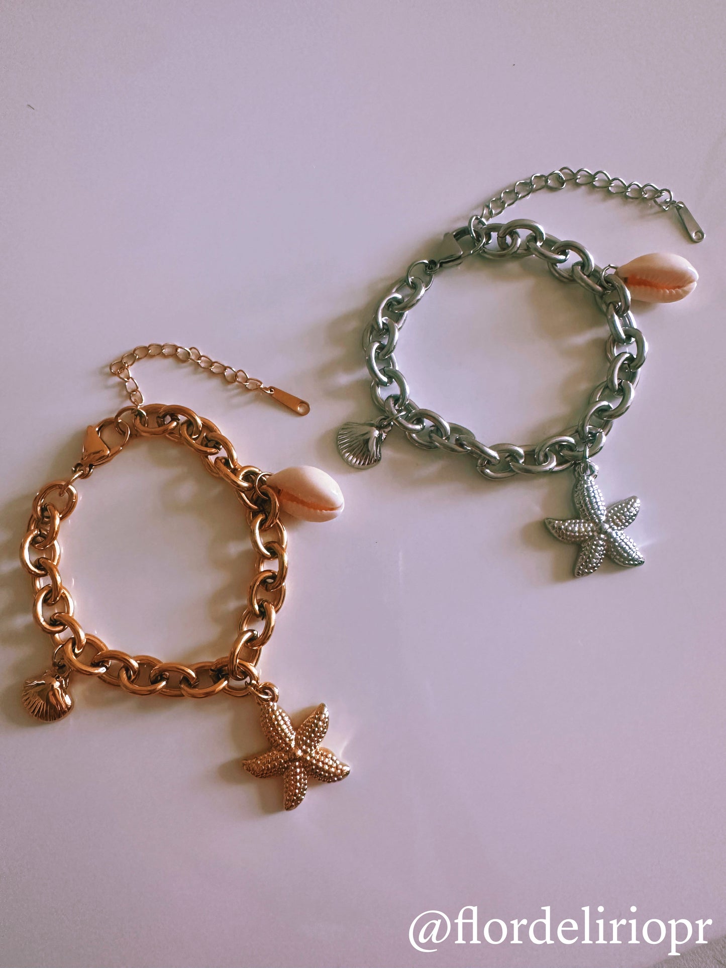 Beach shells linked bracelet