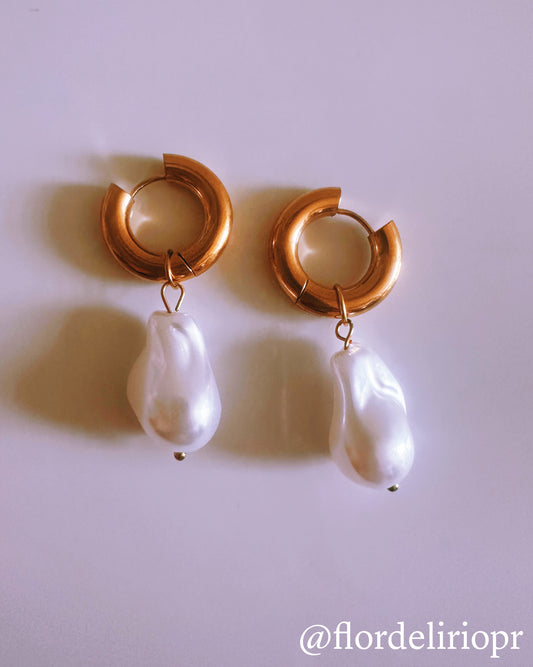 Abstract pearl earrings