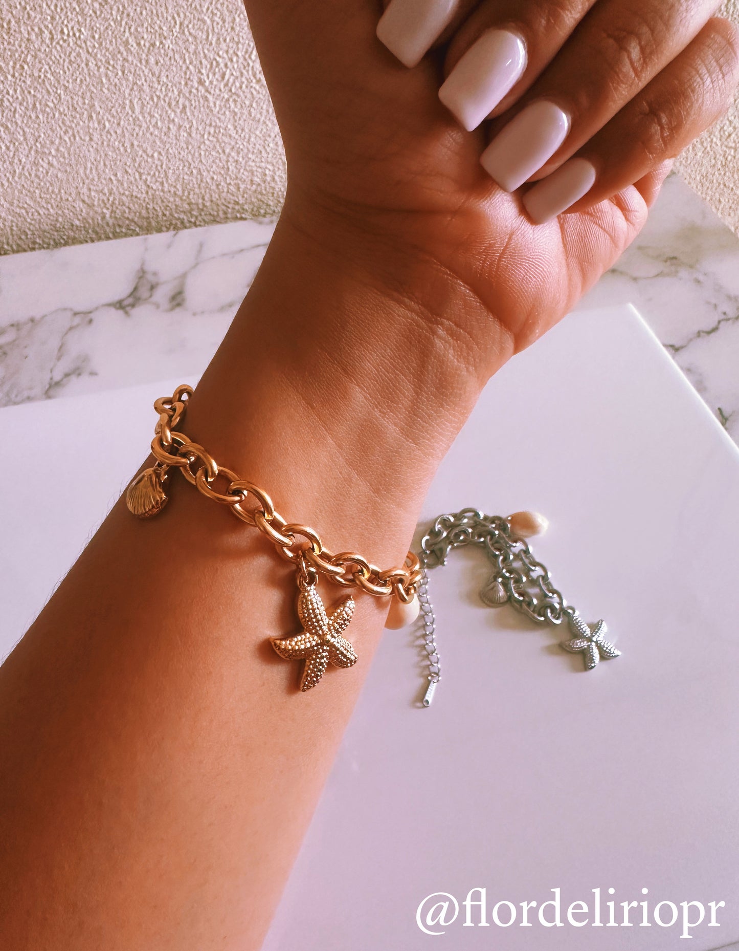 Beach shells linked bracelet