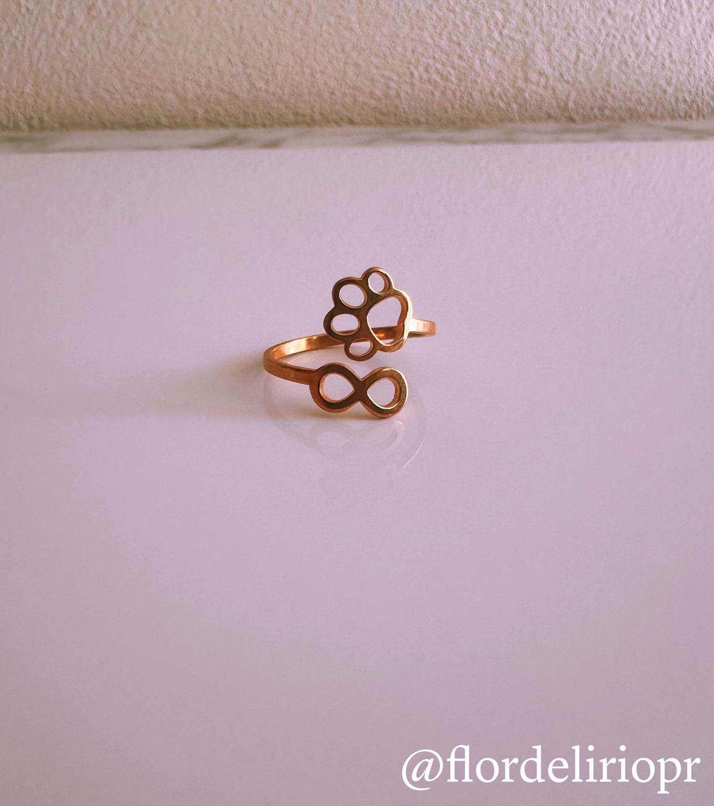 Infinity paw adjustable ring