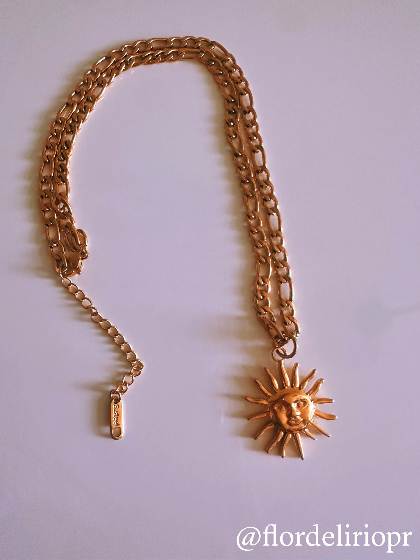 Golden sun necklace