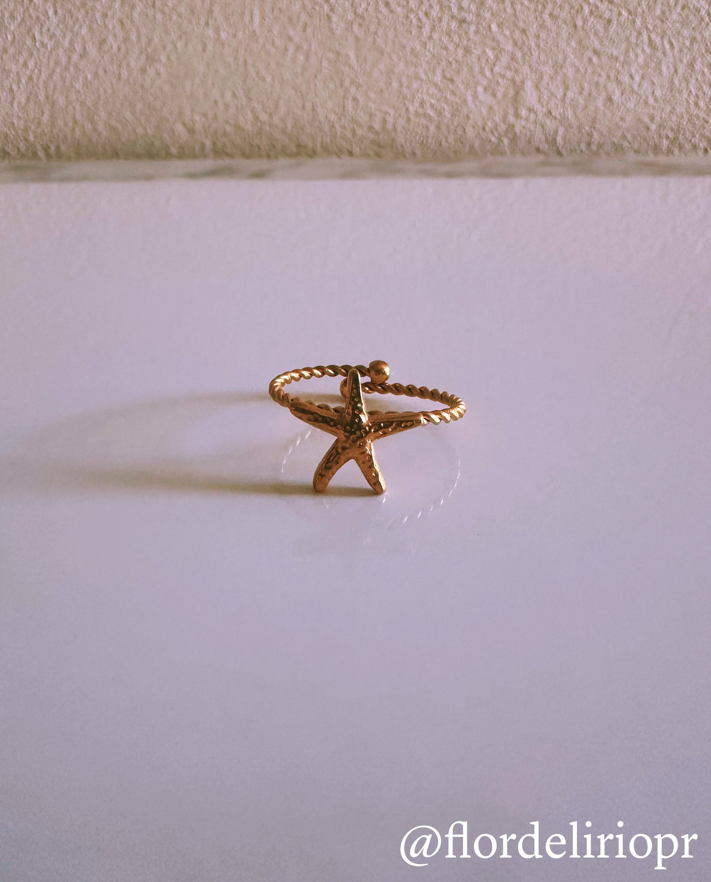Gold starfish ring