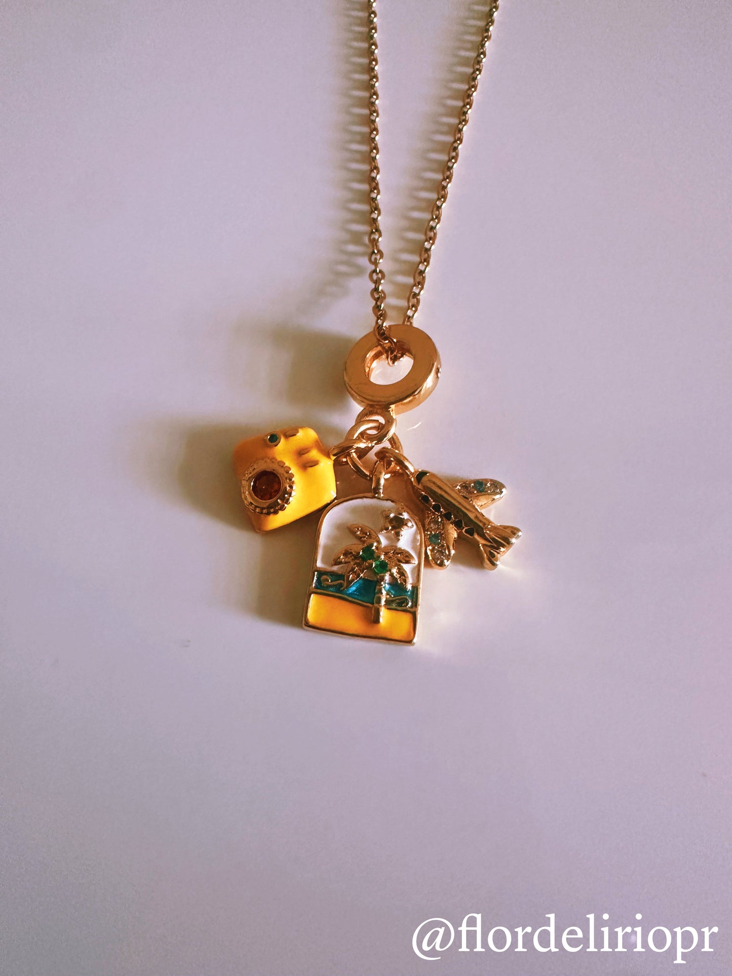 Yellow camera gold necklace