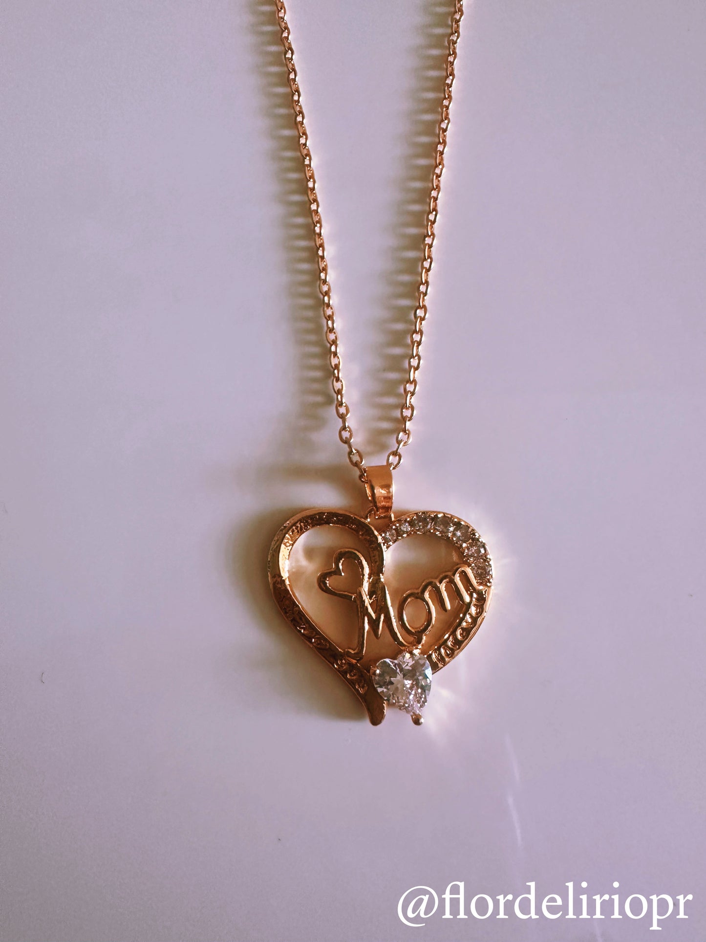 I love you mom gold necklace