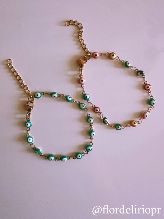 Evil eye stainless steel bracelet