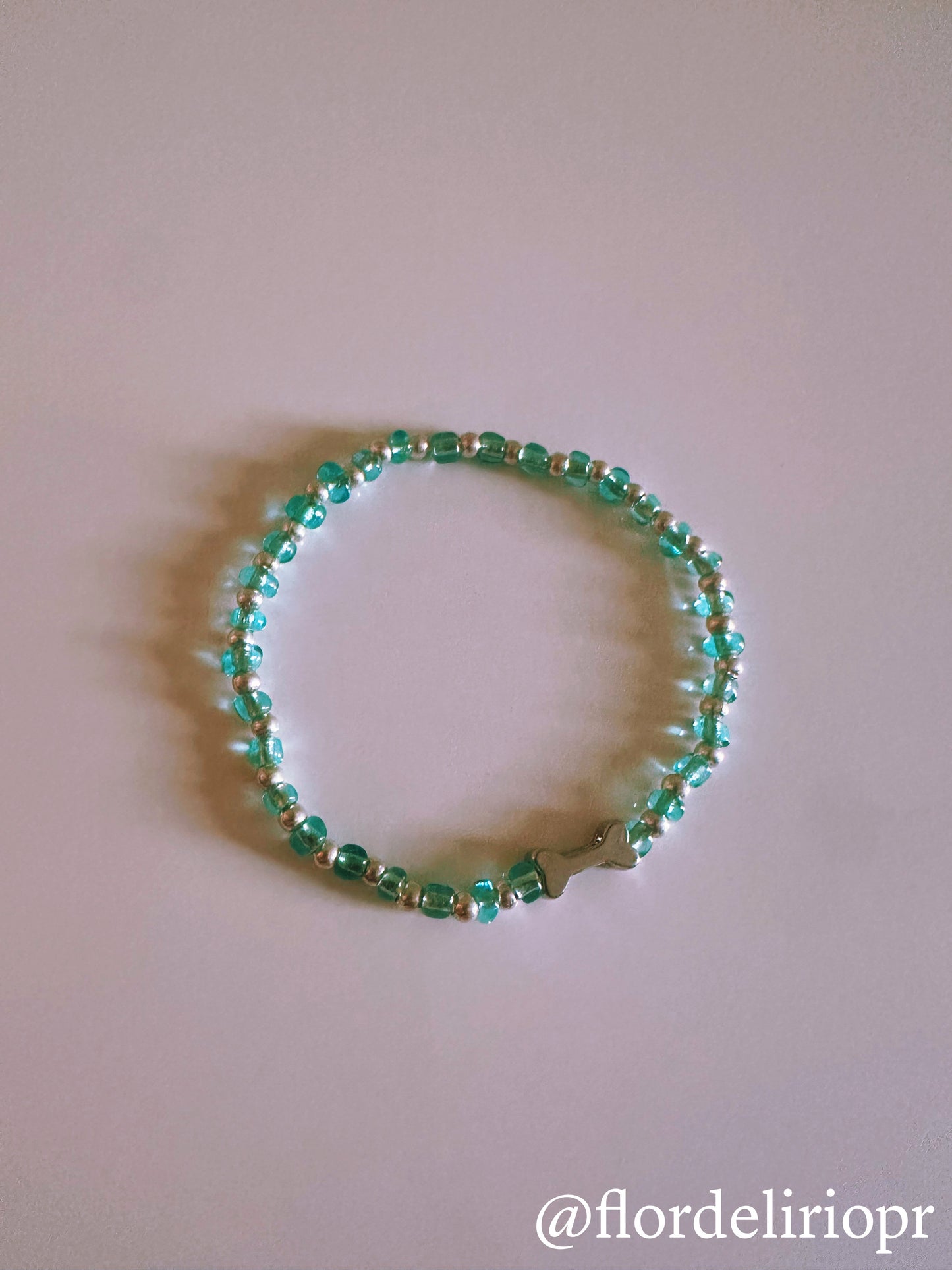 Silver dog bone bracelet