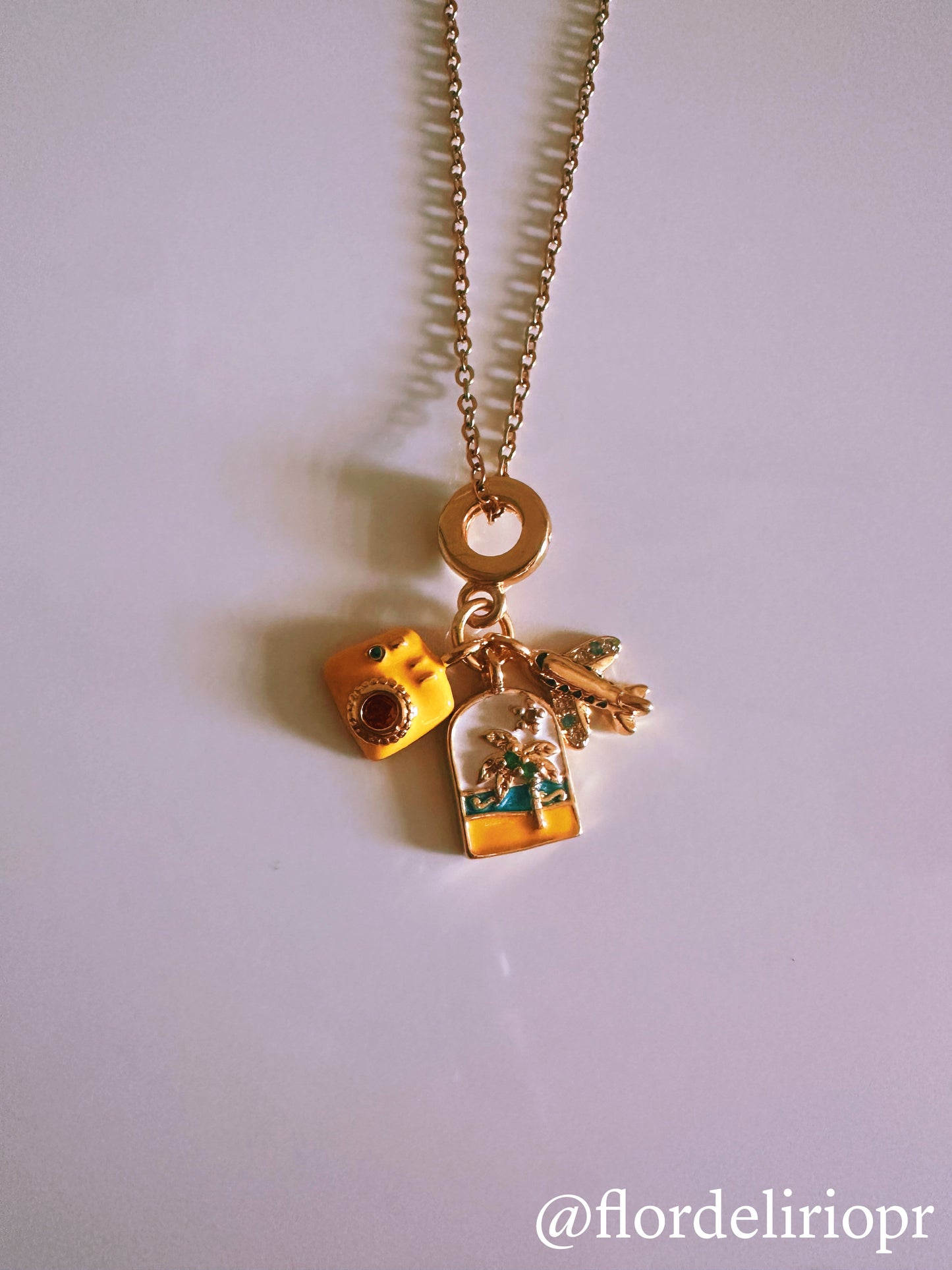 Yellow camera gold necklace