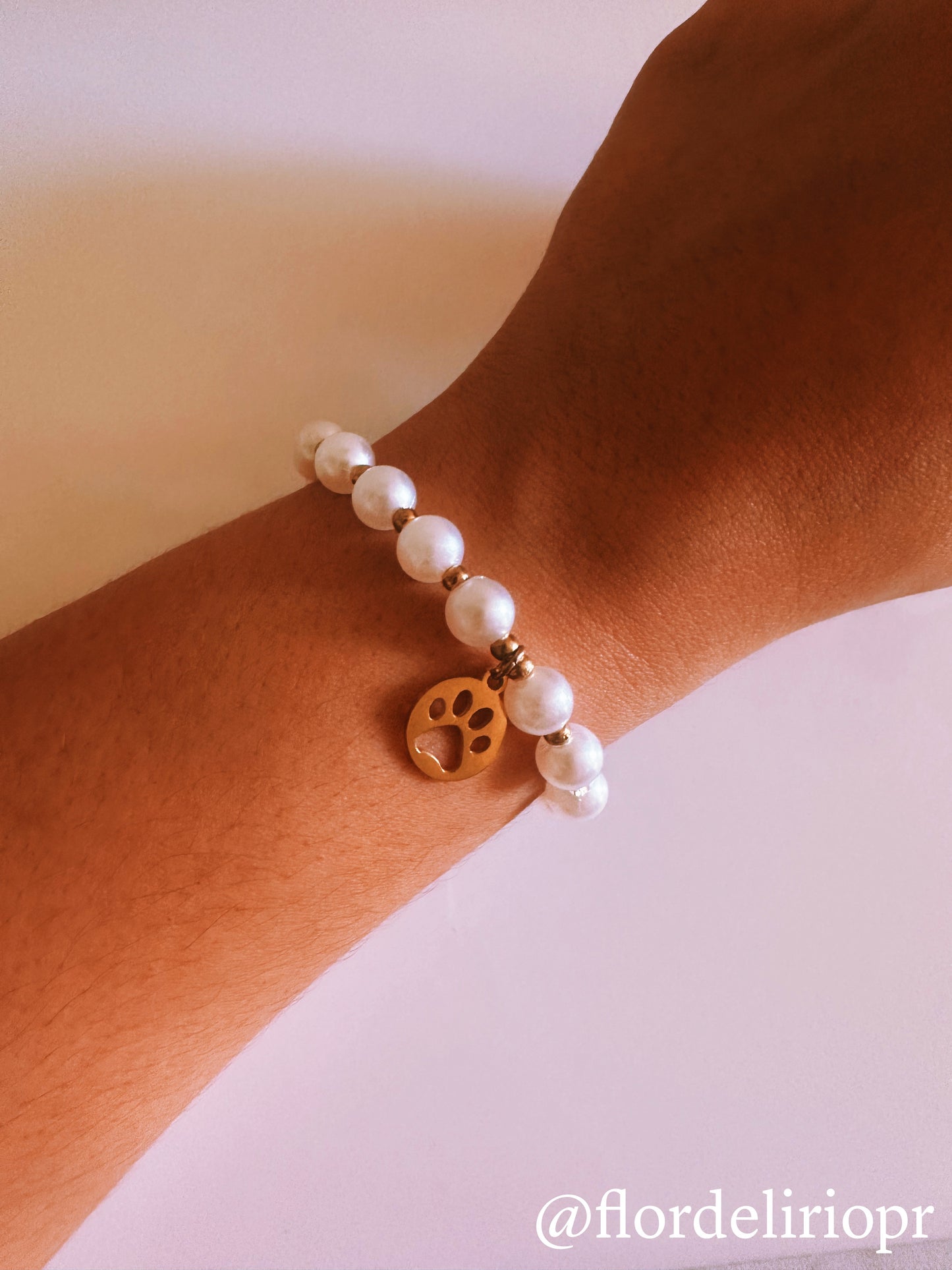Pearls and paw bracelets