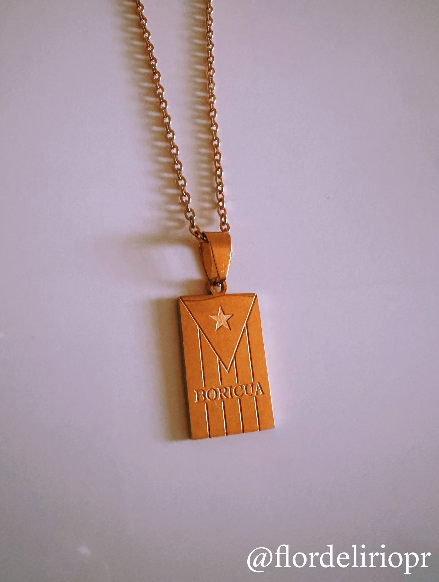 Boricua flag necklace
