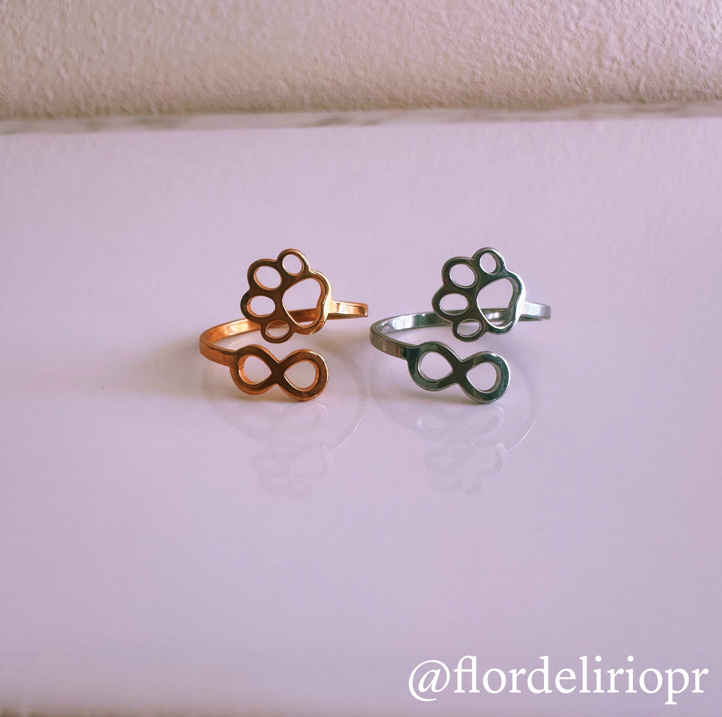 Infinity paw adjustable ring