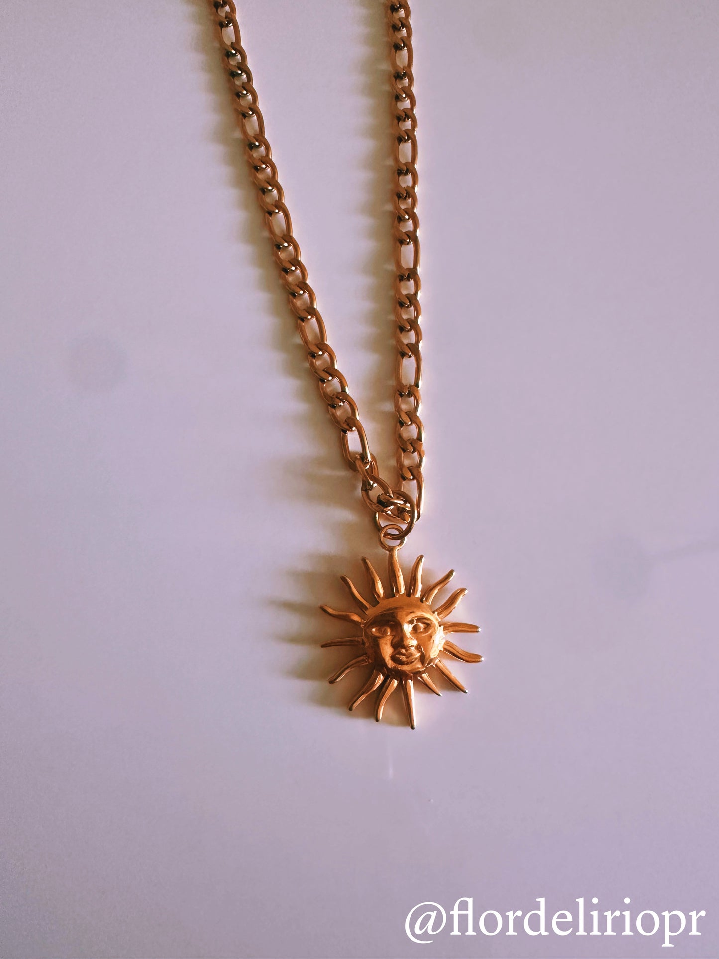 Golden sun necklace