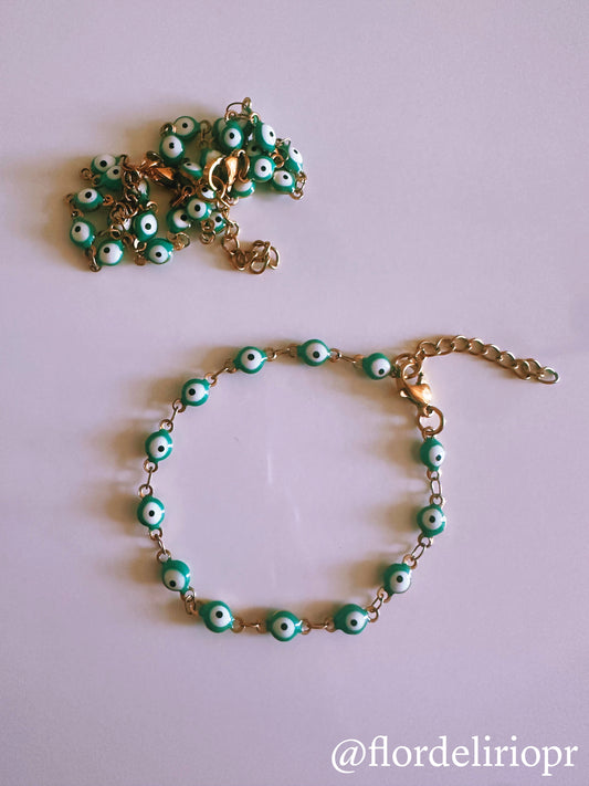 Evil eye stainless steel bracelet