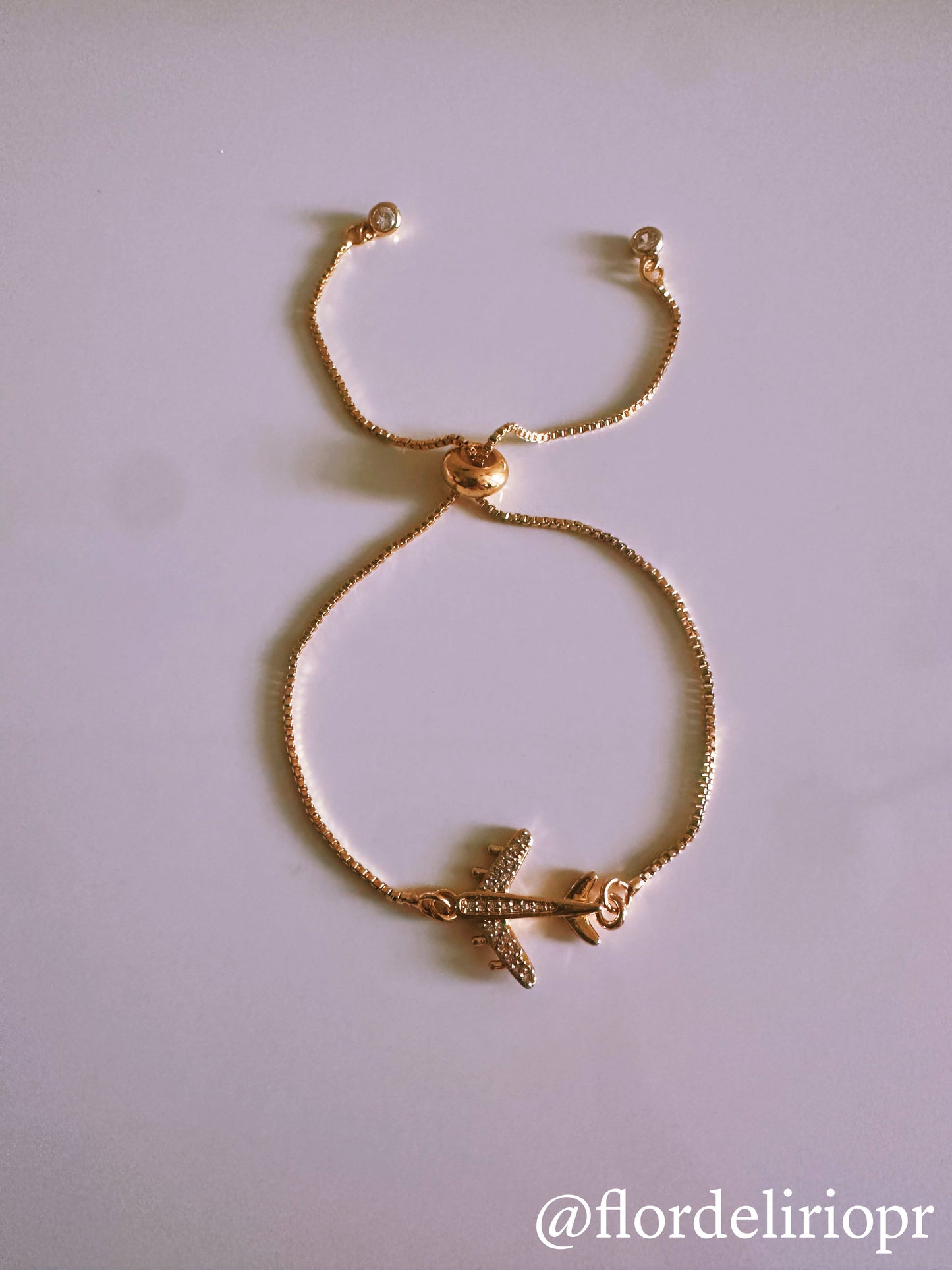 Zircon airplane gold bracelet