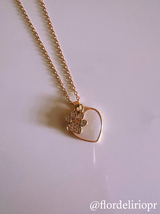 Dog mom gold paw necklace