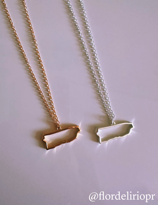 Puerto Rico island necklace